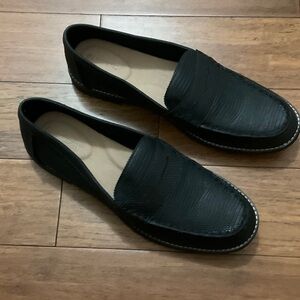 Sperry Black Leather Loafers for Women